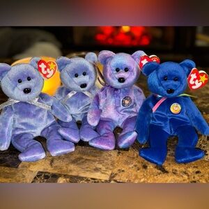 🧸 Ty Clubby Bear Lot of 4 – Clubby, Clubby II (x2), Clubby IV w/ Buttons